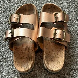 Esprit cork bottom slip on Birkenstock style